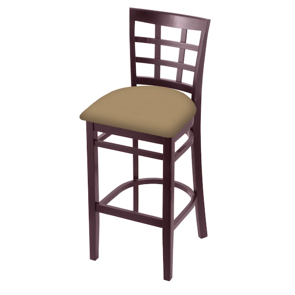 30" Bar Stool, Dark Cherry Finish, Canter Sand Seat